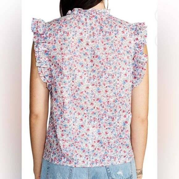 NWT BB Dakota Steve Madden Pink & Blue Floral Sleeveless Ditsy Top- Size Medium - Picture 2 of 10